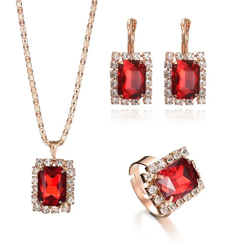 Fashion Gold-color Geometric Pendant Crystals Necklace Earrings for Girls Blue Green Red Statement CZ Women jewelry Set
Fashion Gold-color Geometric Pendant Crystals Necklace Earrings for Girls Blue Green Red Statement CZ Women jewelry Set