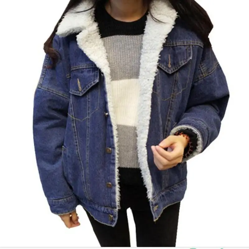 New Autumn Winter Thick Lambs Wool Basic Denim Jacket Women Corduroy Loose Coat Plus Size Cotton Warm Velvet Jeans Outerwear
New Autumn Winter Thick Lambs Wool Basic Denim Jacket Women Corduroy Loose Coat Plus Size Cotton Warm Velvet Jeans Outerwear
