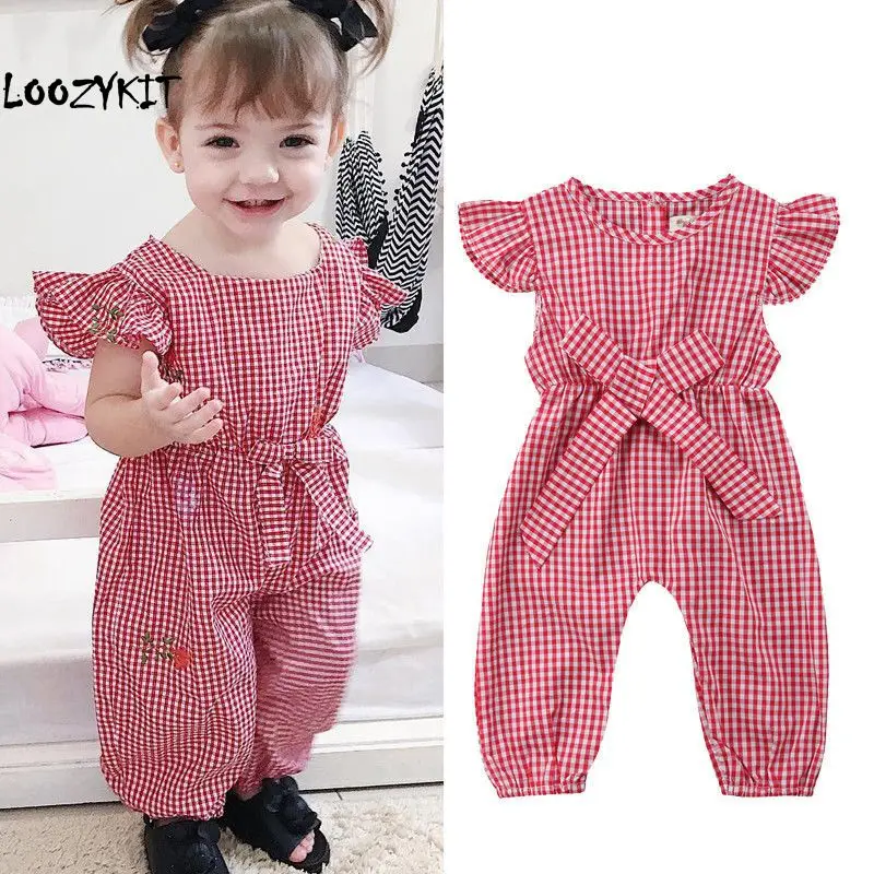 Loozykit 2019 New Toddler Infant Kids Baby Girls Summer Short Sleeve Overalls Jumpsuits With Belt Plaid Sunsuit Loose Clothing
Loozykit 2019 New Toddler Infant Kids Baby Girls Summer Short Sleeve Overalls Jumpsuits With Belt Plaid Sunsuit Loose Clothing