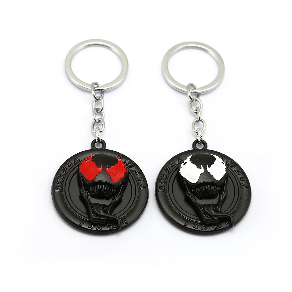 Venom Rotating Keychains Black Metal Keyrings Chaveiro Car Pendant Key Chain Sleutelhanger Movie Jewelry Key Ring
Venom Rotating Keychains Black Metal Keyrings Chaveiro Car Pendant Key Chain Sleutelhanger Movie Jewelry Key Ring