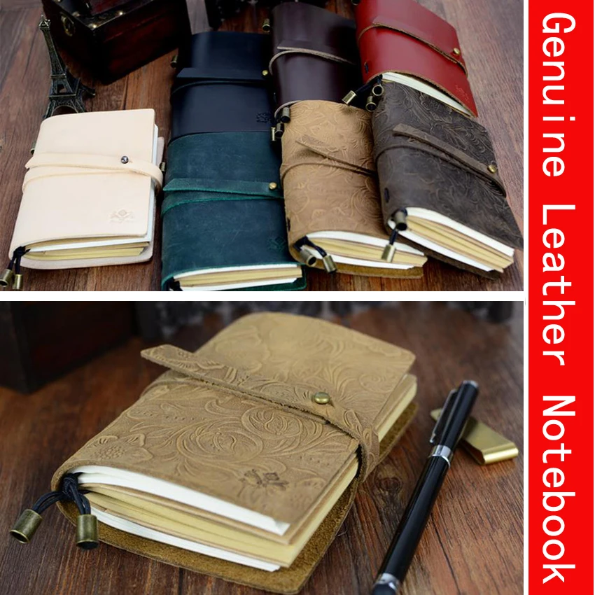 Image 130mm*100mm Newest Genuine Leather Design Traveler s Notebook Vintage European style Travel Journal Diary Handmade Gift 01661