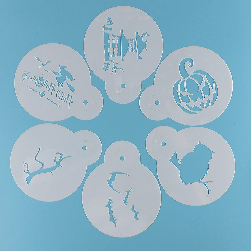 Facemile 6PCS Halloween Coffee Milk Cake Cupcake Stencils Template Barista Cappuccino Template Strew Pad Duster Spray Tools
Facemile 6PCS Halloween Coffee Milk Cake Cupcake Stencils Template Barista Cappuccino Template Strew Pad Duster Spray Tools