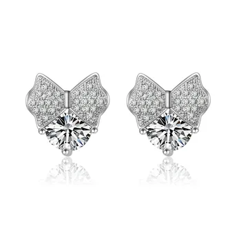 Hot Women Sterling Silver Earring For Wedding Engagement Jewelry Accessory Bow Clear Crystal Rhinestone Stud Earrings
Hot Women Sterling Silver Earring For Wedding Engagement Jewelry Accessory Bow Clear Crystal Rhinestone Stud Earrings