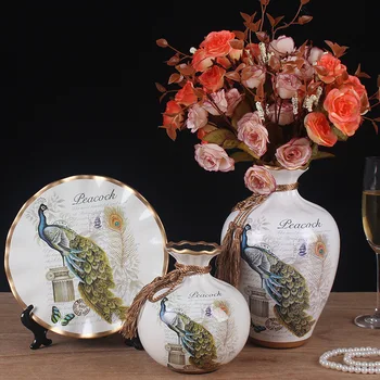 Peacock Retro Ceramic Vase 3PCS European Style Living Room Porch Wine Cabinet Decoration Ornaments Modern Creative Flower Vase
Peacock Retro Ceramic Vase 3PCS European Style Living Room Porch Wine Cabinet Decoration Ornaments Modern Creative Flower Vase