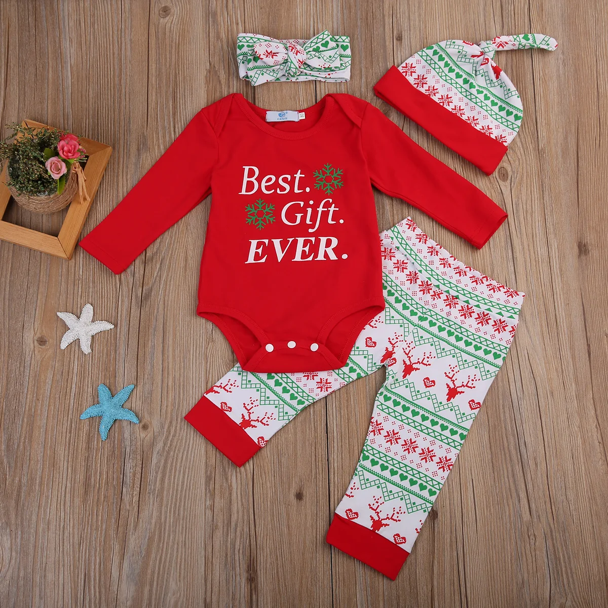 4PCS Christmas Baby Clothes Set Newborn Baby Best Gift EVER Romper Pants Hat Headband 4PCs Autumn Long Sleeve Boy Girl Clothes
4PCS Christmas Baby Clothes Set Newborn Baby Best Gift EVER Romper Pants Hat Headband 4PCs Autumn Long Sleeve Boy Girl Clothes