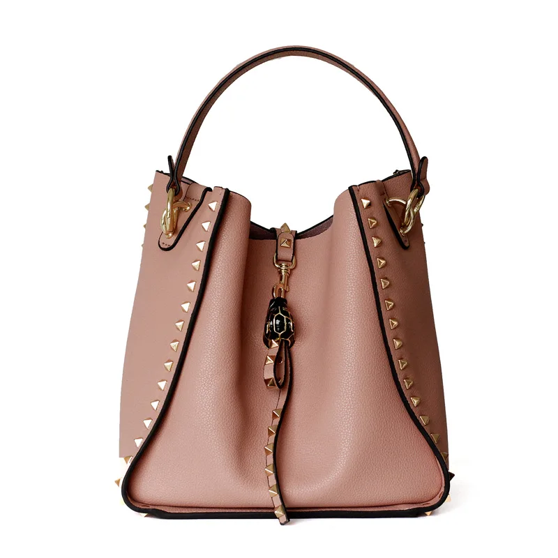 Hot Selling 2019 Famous Brand Designer Women's Bucket Bag Genuine Leather Ladies Rivet Handbags Female Shoulder Bag Casual Tote
Hot Selling 2019 Famous Brand Designer Women's Bucket Bag Genuine Leather Ladies Rivet Handbags Female Shoulder Bag Casual Tote