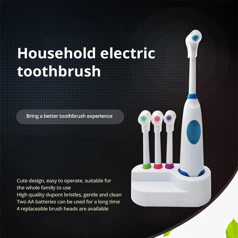Electric Rotary toothbrush Adult Whitening soft Waterproof gums brush High quality Battery-operated electric toothbrush
Electric Rotary toothbrush Adult Whitening soft Waterproof gums brush High quality Battery-operated electric toothbrush