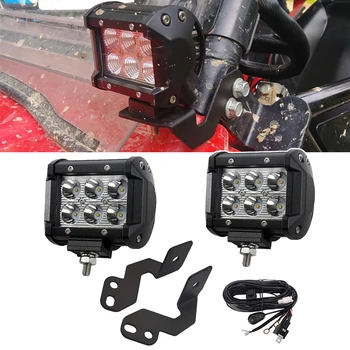 2pcs 4 inches 18W LED Spot Light Pods with Wiring Kit and A-pillar Roll Cage Mounting Brackets For Polaris RZR XP 1000 900 Model
2pcs 4 inches 18W LED Spot Light Pods with Wiring Kit and A-pillar Roll Cage Mounting Brackets For Polaris RZR XP 1000 900 Model