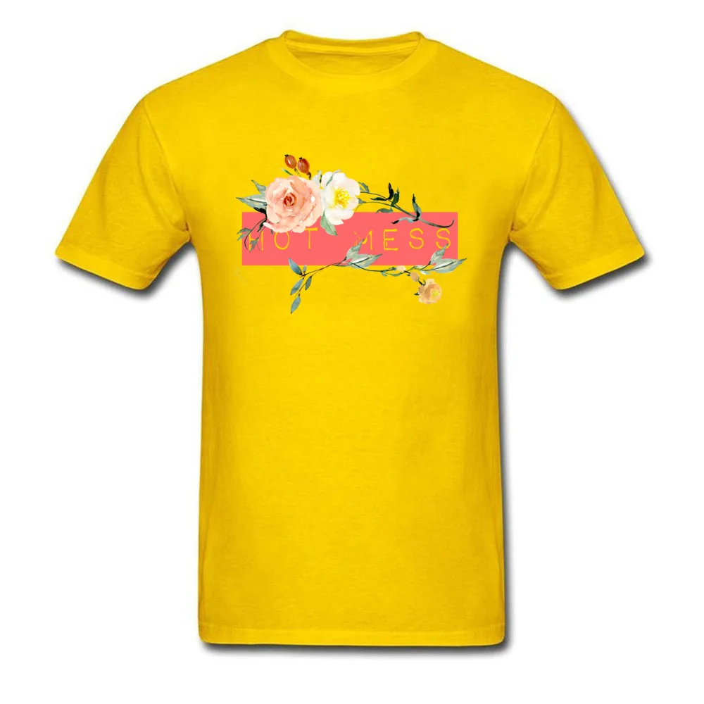 HOT MESS Round Neck Top T-shirts Summer Tops T Shirt Short Sleeve Oversized 100% Cotton Fabric comfortable Tee Shirt Custom Men HOT MESS yellow