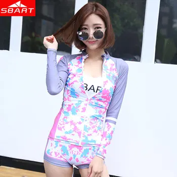 SBART Women's Surfing Rash Guards Set Lycra Long Sleeve Shirt+Short Pant Swimming Swimwear for Women Rash Guards Set Swimsuit
SBART Women's Surfing Rash Guards Set Lycra Long Sleeve Shirt+Short Pant Swimming Swimwear for Women Rash Guards Set Swimsuit