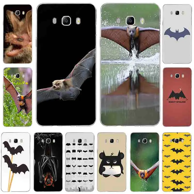 Soft Silicone TPU Phone Cases For Samsung Galaxy J5 J7 J3 J2 J1 2016 A7 A5 A3 2017 Cover Vampire Bats Full Moon Halloween | Мобильные