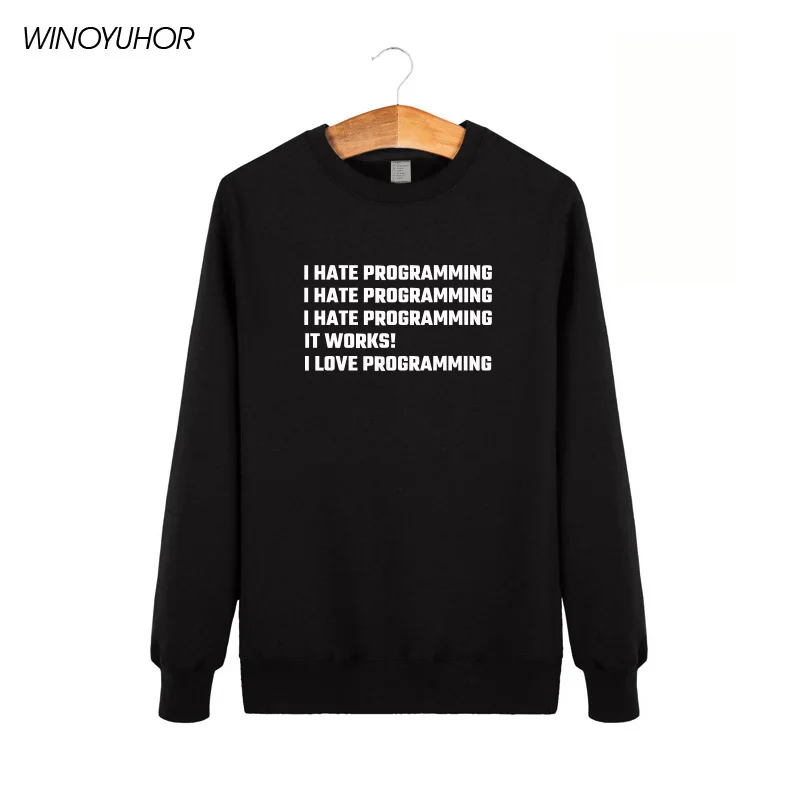 I Hate Programming Funny Computer Programmer Coding Hoodies Winter Fashion Long Sleeve O Neck Fleece Male Sweatshirts
I Hate Programming Funny Computer Programmer Coding Hoodies Winter Fashion Long Sleeve O Neck Fleece Male Sweatshirts