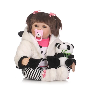 55CM Soft Silicone Reborn Baby Doll Simulation Baby With Panda Toy Magnetic Pacifier Lovely Baby Soft Lifelike Doll Girl Toys
55CM Soft Silicone Reborn Baby Doll Simulation Baby With Panda Toy Magnetic Pacifier Lovely Baby Soft Lifelike Doll Girl Toys