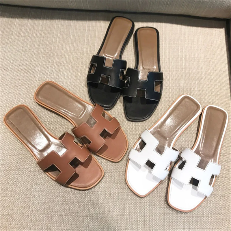 Summer black or white h ladies sandals ladies luxury designer sandals real cowhide shoes flat shoes slippers women fashiona
Summer black or white h ladies sandals ladies luxury designer sandals real cowhide shoes flat shoes slippers women fashiona