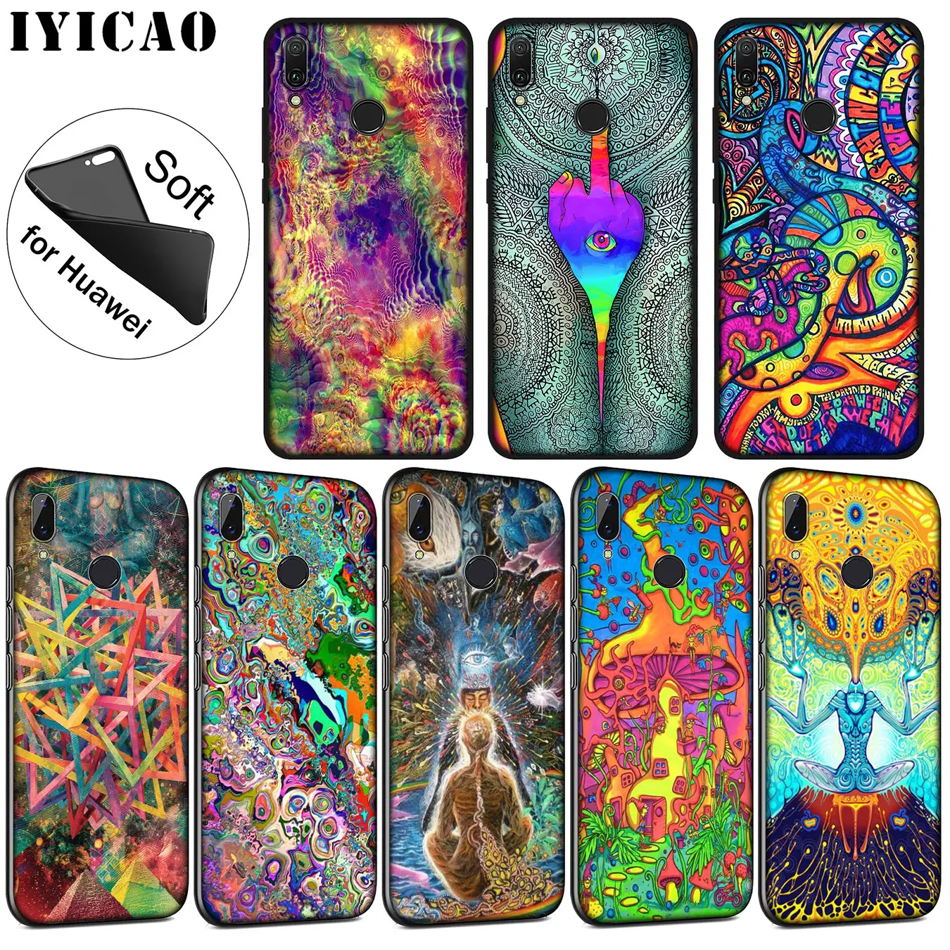 IYICAO Colourful Psychedelic Trippy Art Soft Silicone Case for Huawei P30 P20 Pro P10 P9 P8 Lite Mini 2017 2016 P smart Z 2019
IYICAO Colourful Psychedelic Trippy Art Soft Silicone Case for Huawei P30 P20 Pro P10 P9 P8 Lite Mini 2017 2016 P smart Z 2019