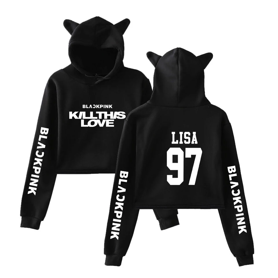 2019 Blackpink Kill This Love Kpop Cat Cropped Hoodies Women Fashion Long Sleeve Hooded Pullover Crop Tops Hot Sale Casual Wear
2019 Blackpink Kill This Love Kpop Cat Cropped Hoodies Women Fashion Long Sleeve Hooded Pullover Crop Tops Hot Sale Casual Wear