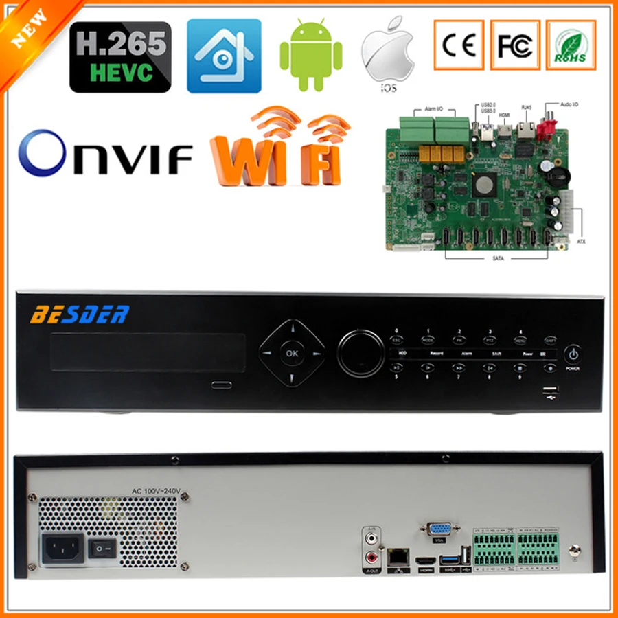 64CH 1080P CCTV NVR HI3536 H.265/H.264 24CH 5MP/36CH 4MP/64CH 1080P CCTV Recorder Email Alert Motion Detection NVR 8 SATA Ports
64CH 1080P CCTV NVR HI3536 H.265/H.264 24CH 5MP/36CH 4MP/64CH 1080P CCTV Recorder Email Alert Motion Detection NVR 8 SATA Ports