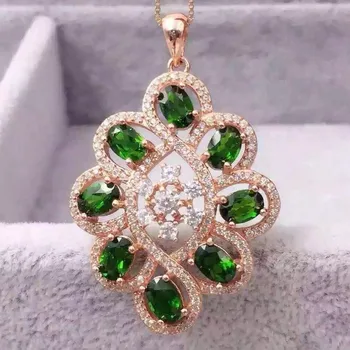 natural diopside pendants 925 sterling silver natural green gem flowers Pendants generous fine jewelry for women send necklace
natural diopside pendants 925 sterling silver natural green gem flowers Pendants generous fine jewelry for women send necklace