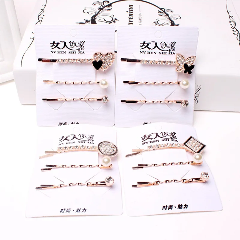 3PCS/Set Fashion Women Elegant Love Butterfly Square Round Crystal Pearl Barrettes Girls Hair Clips Hairpin New Hair Accessories
3PCS/Set Fashion Women Elegant Love Butterfly Square Round Crystal Pearl Barrettes Girls Hair Clips Hairpin New Hair Accessories