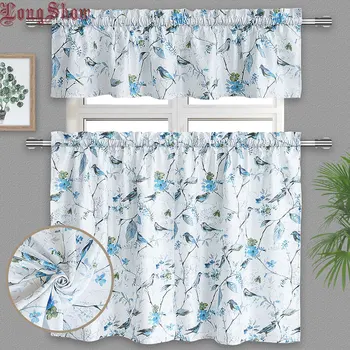 1 Set Of 3Pcs Lovely Romantic Home Decorative Classic European Jacquared Style Blue Sparrow Door Bay Window Kitchen Curtains
1 Set Of 3Pcs Lovely Romantic Home Decorative Classic European Jacquared Style Blue Sparrow Door Bay Window Kitchen Curtains
