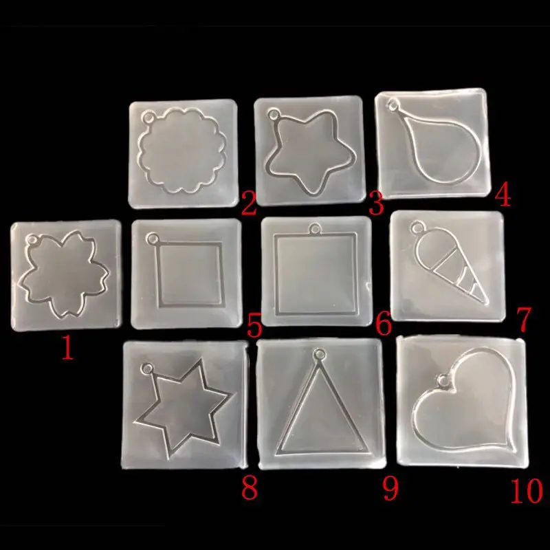 10pcs different style with holes pendant silicone resin mold making necklace jewelry keychain liquid epoxy mould DIY gift
10pcs different style with holes pendant silicone resin mold making necklace jewelry keychain liquid epoxy mould DIY gift