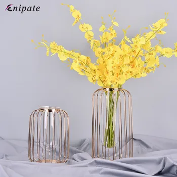 Enipate Nordic Style Lantern-shaped Vase Luxury Glass Iron Art Vase Test Tube Water Culture Flower Vases Office Home Decorative
Enipate Nordic Style Lantern-shaped Vase Luxury Glass Iron Art Vase Test Tube Water Culture Flower Vases Office Home Decorative