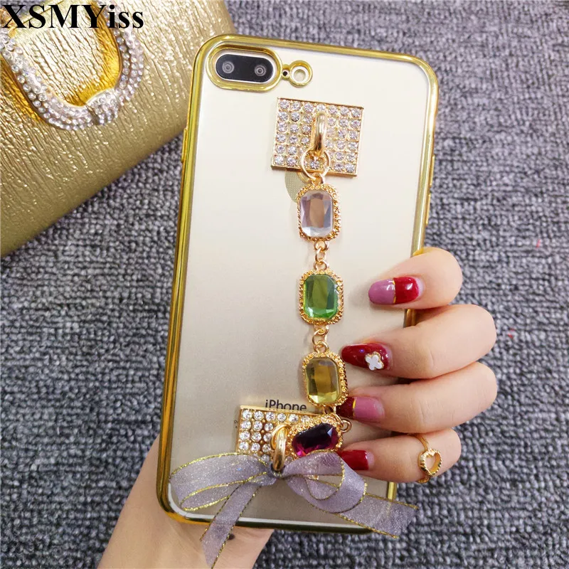 Luxury Handmade Diamond Crystal Bracelet Soft TPU Rubber Plating Phone Cover Case For SamsungA3 A5 A7 J3 J5 J7 2016 2017 Version
Luxury Handmade Diamond Crystal Bracelet Soft TPU Rubber Plating Phone Cover Case For SamsungA3 A5 A7 J3 J5 J7 2016 2017 Version