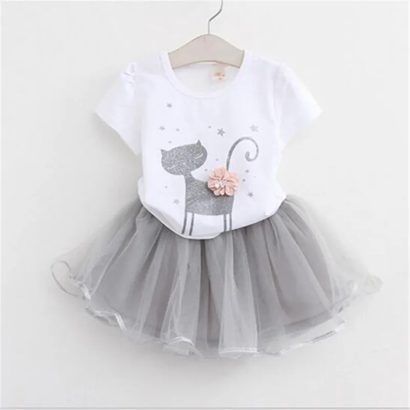 New Arrival Baby Girls Summer Children's Sets Cute Cat T-shirt And Mesh Skirt 2 Piece Sets Fashion Girls Outfits Clothing Sets
New Arrival Baby Girls Summer Children's Sets Cute Cat T-shirt And Mesh Skirt 2 Piece Sets Fashion Girls Outfits Clothing Sets