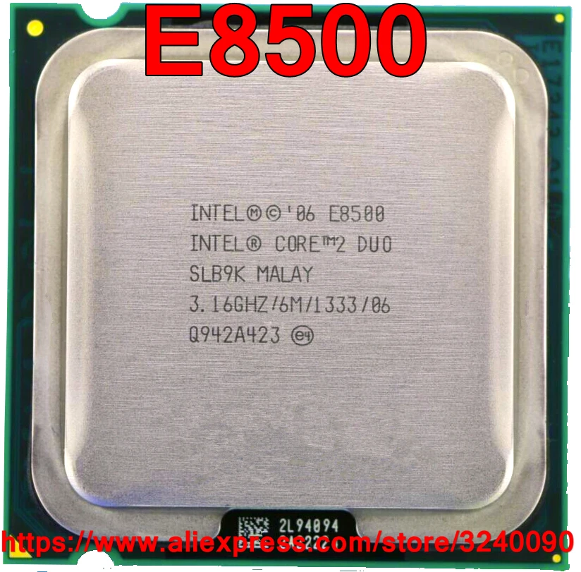 Оригинальный процессор Intel Core 2 Duo E8500 3 16 ГГц/6 МБ/1333 МГц двухъядерный разъем 775