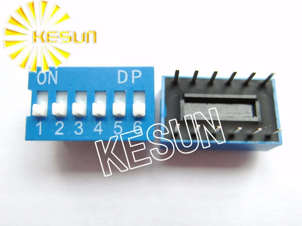 

China Quality DS-06 Blue 6P DIP Switch 2.54mm 6 Position Encoder Switch Slide Switch x 200PCS