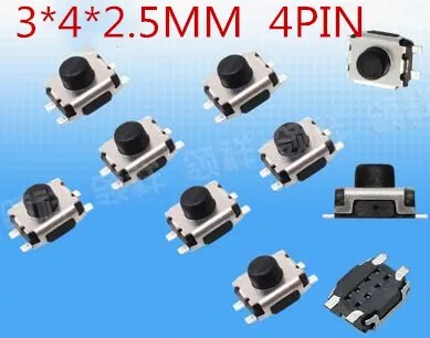 3x4x2.5 H 3x4 Micro switch Button Tactile Push Button Car Key Switch Button Remote Key 4PIN
3x4x2.5 H 3x4 Micro switch Button Tactile Push Button Car Key Switch Button Remote Key 4PIN