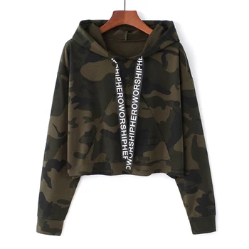 MERRY PRETTY Women Camouflage Printed Cropped Hoodies Sweatshirts Long Sleeve Tracksuit 2018 Autumn ArmyGreen Hooded Pullovers
MERRY PRETTY Women Camouflage Printed Cropped Hoodies Sweatshirts Long Sleeve Tracksuit 2018 Autumn ArmyGreen Hooded Pullovers
