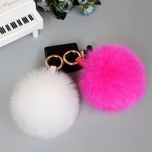 

Fashion 10cm Fluffy Pompom Keychains Fox Fur Keyring Fur Pom Pom Balls Womans Keychain Holders Charm Bags Purse Accessories