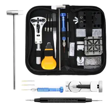 144 PCS Multi-function Professional And General Use Watch Repair Tool Kit, Case Opener Spring Bar Tool Set Hammer With Suitcase
144 PCS Multi-function Professional And General Use Watch Repair Tool Kit, Case Opener Spring Bar Tool Set Hammer With Suitcase