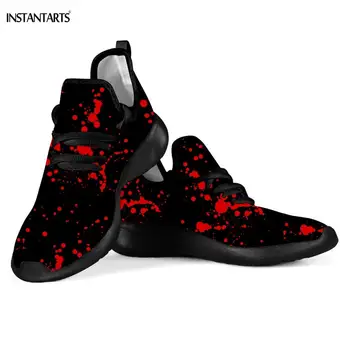 INSTANTARTS Blood Splashes Printed Black Mesh Knit Sneakers Woman Man Breathable Athletic Running Shoes Light Flying Woven Shoes
INSTANTARTS Blood Splashes Printed Black Mesh Knit Sneakers Woman Man Breathable Athletic Running Shoes Light Flying Woven Shoes