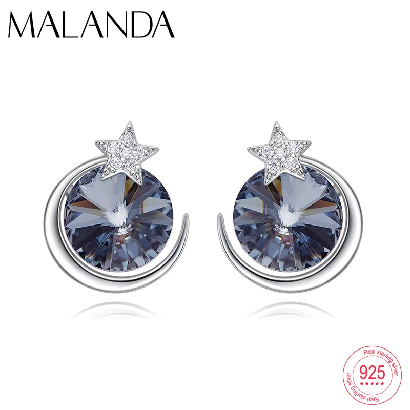Crystal From Swarovski Stud Earrings Sterling silver Stars and Moon Shape Earrings Fashion Piercing Earring Elegant Jewelry Gift
Crystal From Swarovski Stud Earrings Sterling silver Stars and Moon Shape Earrings Fashion Piercing Earring Elegant Jewelry Gift