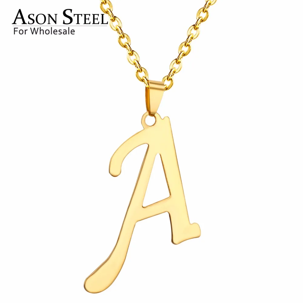 ASONSTEEL Gold/Silver Initial 26 letter A To Z Pendant Necklace Stainless Steel Alphabet Capital Link Chain Necklaces Collars
ASONSTEEL Gold/Silver Initial 26 letter A To Z Pendant Necklace Stainless Steel Alphabet Capital Link Chain Necklaces Collars