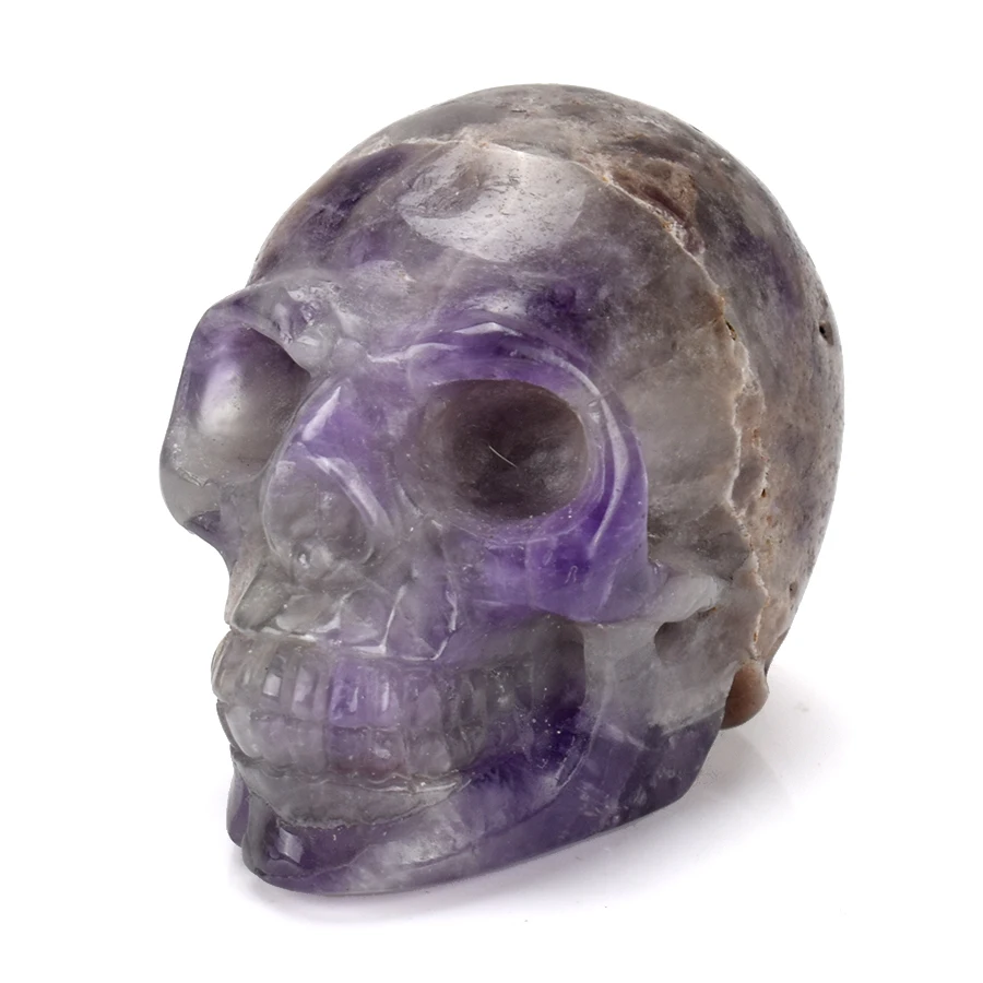 2''Amethyst Skull Statue Purple Crystal Mineral Quartz Stone Skull Figurine Carved Bone Feng Shui Healing Realistic Collection
2''Amethyst Skull Statue Purple Crystal Mineral Quartz Stone Skull Figurine Carved Bone Feng Shui Healing Realistic Collection
