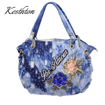 Kesthton brand new women handbags denim washed female shoulder bags embroidery national messenger bags for ladies big capacity
Kesthton brand new women handbags denim washed female shoulder bags embroidery national messenger bags for ladies big capacity
