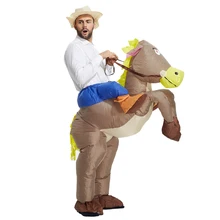 best sell inflatable cowboy costume ride on horse party costume halloween costumes for adult kids