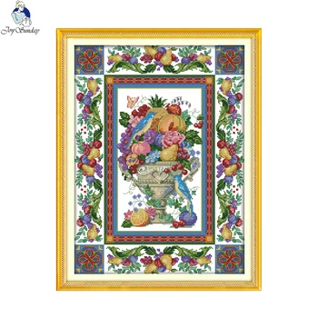 Joy Sunday Gorgeous Fruit Bowl Patterns Needlework DIY Cross Stitch Embroidery Kit Set Cross-Stitch Kit for Decoration Painting
Joy Sunday Gorgeous Fruit Bowl Patterns Needlework DIY Cross Stitch Embroidery Kit Set Cross-Stitch Kit for Decoration Painting