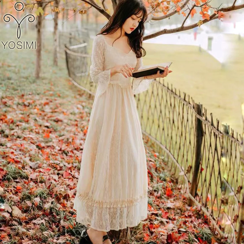 2019 Spring Summer Maxi Lace Long Women Dress Beige Vintage V-neck Evening Party Dresses Half Sleeve Long Dress Female Vestido
2019 Spring Summer Maxi Lace Long Women Dress Beige Vintage V-neck Evening Party Dresses Half Sleeve Long Dress Female Vestido