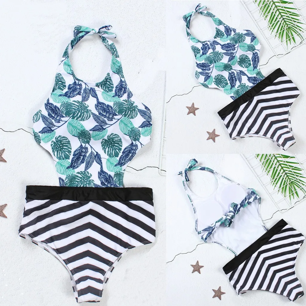 Women Sexy One-Piece Bikini Leaves Stripe Print Bandage Swimwear Beachwear Sexy Bikinis swimsuit female separate swimsuit fused
Women Sexy One-Piece Bikini Leaves Stripe Print Bandage Swimwear Beachwear Sexy Bikinis swimsuit female separate swimsuit fused