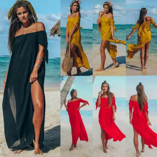 Hirigin Sexy Womens Maxi Summer Beach Solid Holiday Strapless Shoulder Long Dress Off Shoulder Evening Cocktail Party Skirt
Hirigin Sexy Womens Maxi Summer Beach Solid Holiday Strapless Shoulder Long Dress Off Shoulder Evening Cocktail Party Skirt