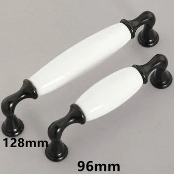 96 128mm modern simple black kitchen cabinet wardrobe door handle white ceramic drawer cupboard dresser knob pull handle 5"
96 128mm modern simple black kitchen cabinet wardrobe door handle white ceramic drawer cupboard dresser knob pull handle 5"