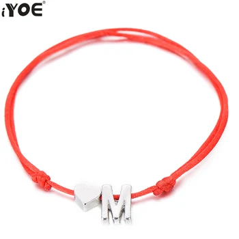 IYOE Gold Silver Color Tiny Heart Initials Name Letter Bracelet For Women Men Kids Hand Braided Red Rope Bracelets Couple Gifts
IYOE Gold Silver Color Tiny Heart Initials Name Letter Bracelet For Women Men Kids Hand Braided Red Rope Bracelets Couple Gifts