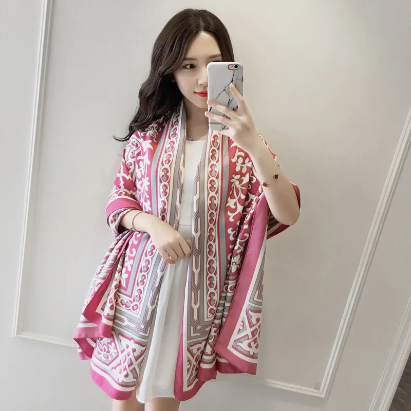 Summer beach sunscreen shawl scarf and a thin section of Korean folk style tourism silk long scarf
Summer beach sunscreen shawl scarf and a thin section of Korean folk style tourism silk long scarf