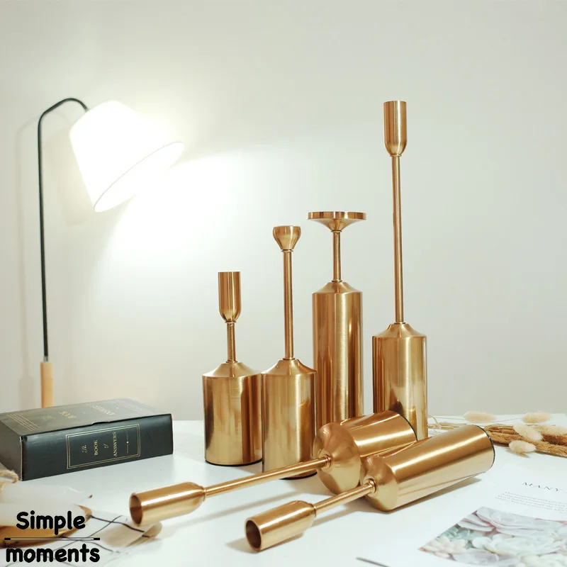 Simple moments Metal Gold Plated Candle Holders High Quality Pillar Wedding Decoration Candlestick Home Decoration Candlestick
Simple moments Metal Gold Plated Candle Holders High Quality Pillar Wedding Decoration Candlestick Home Decoration Candlestick