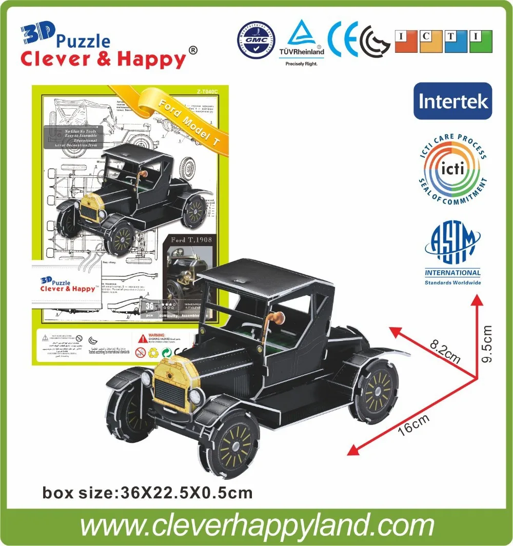 New 2014 Clever&Happy 3d puzzle Ford Model T child puzzle early learning toy adult drawings handmade model learning & education
New 2014 Clever&Happy 3d puzzle Ford Model T child puzzle early learning toy adult drawings handmade model learning & education
