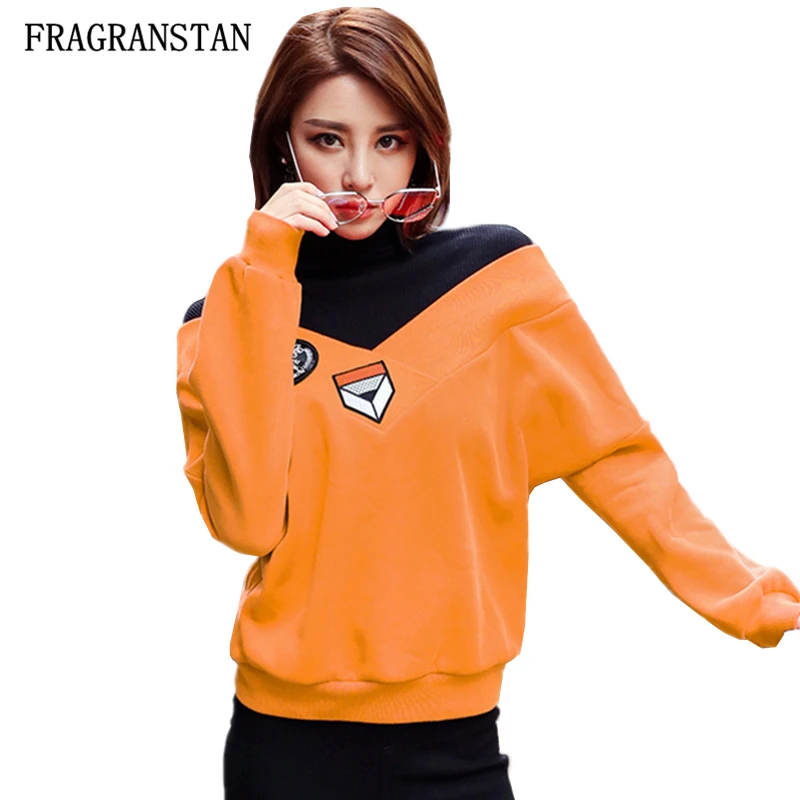 Female Spring Autumn New Turtleneck Flocking Sweatshirts Lady Fashion Embroidery Patchwork Top Loose High Quality Pullovers Q653
Female Spring Autumn New Turtleneck Flocking Sweatshirts Lady Fashion Embroidery Patchwork Top Loose High Quality Pullovers Q653